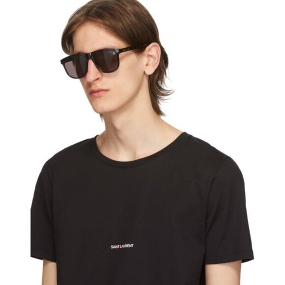 Saint Laurent SL334 003 Sunglasses Havana Aviator Frame, Green Lenses - Picture 3 of 10